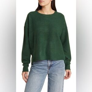 Free People “Luna” High-Low Sweater – Green – Size M